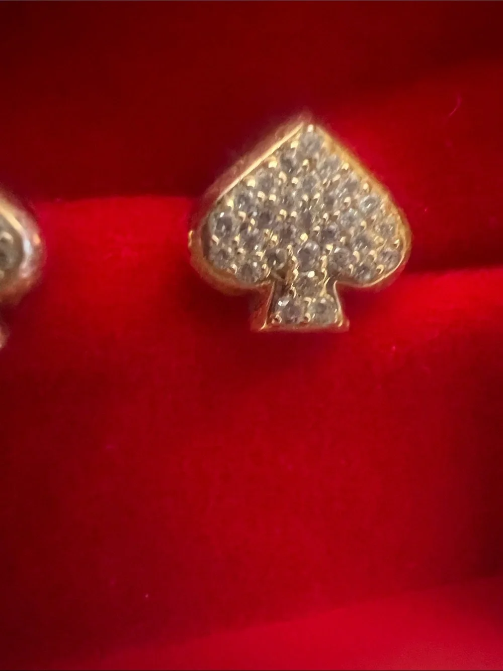 Kate Spade Rose Gold Crystal Spade Stud Earrings